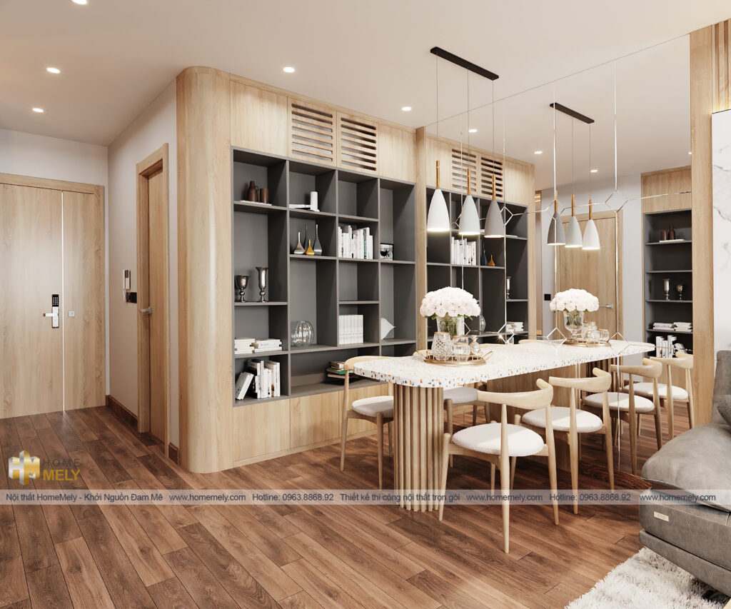 Thiết kế nội thất chung cư bạch đằng hải dương bàn ăn