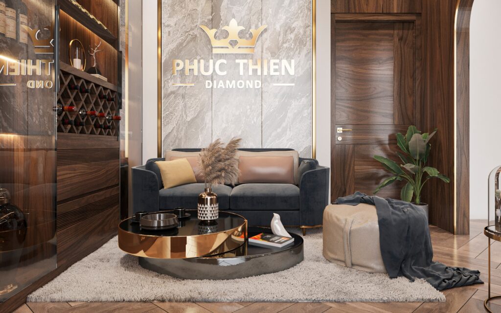 Thiết kế nội thất cửa hàng vàng đẹp Thiên Phúc