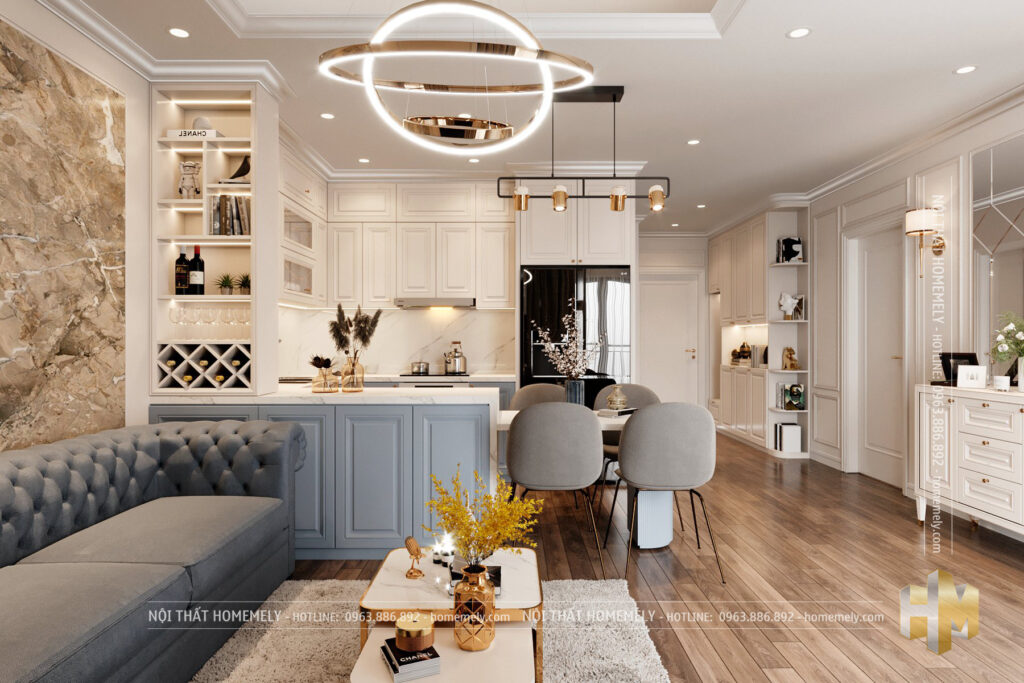 Thiết kế thi công nội thất trọn gói căn hộ chung cư Tòa Tháp Thiên Niên Kỷ