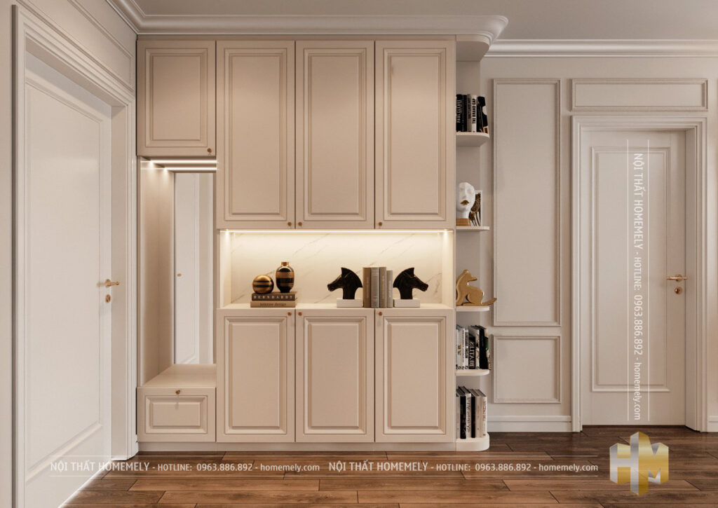 Thiết kế thi công nội thất trọn gói tủ giày