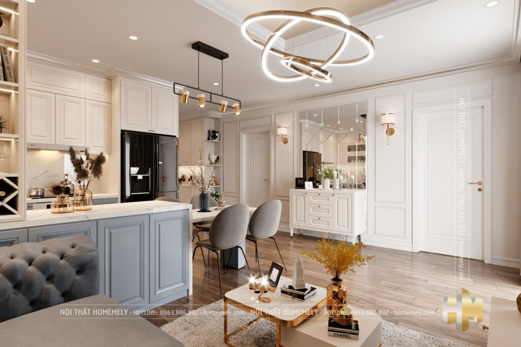 Thiết kế thi công nội thất trọn gói căn hộ chung cư Tòa Tháp Thiên Niên Kỷ